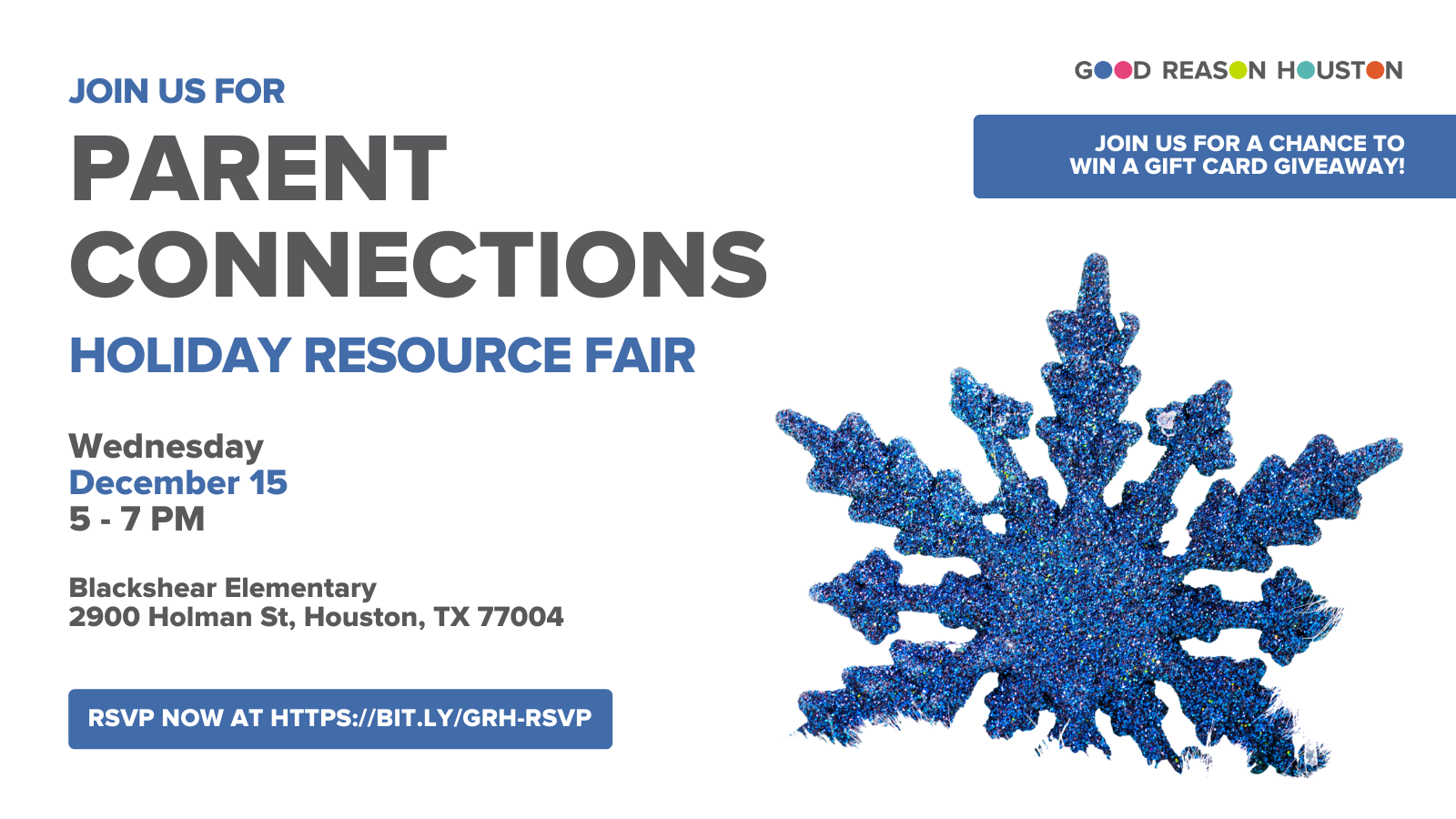 Parent Connections Holiday Resource Fair on December 15